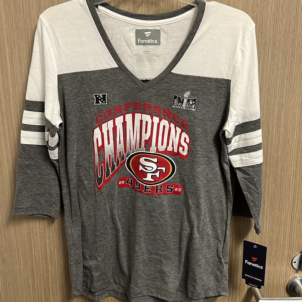 NWT FANATICS SAN FRANCISCO 49ERS 2023 CONFERENCE CHAMPIONS SUPER BOWL T-SHIRT